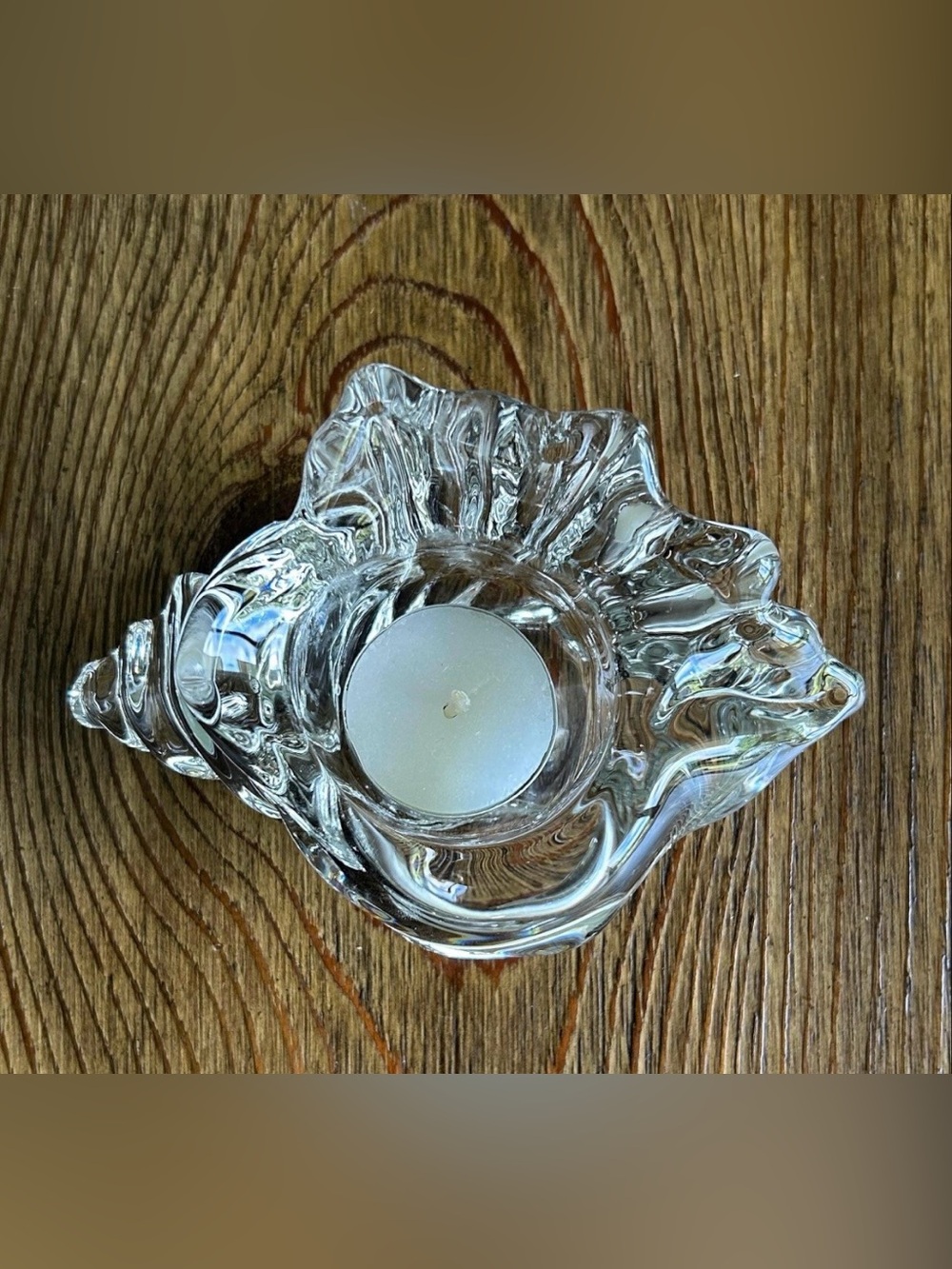 Clear Glass Vintage Avon Tealight Candle Holder - Home Accents